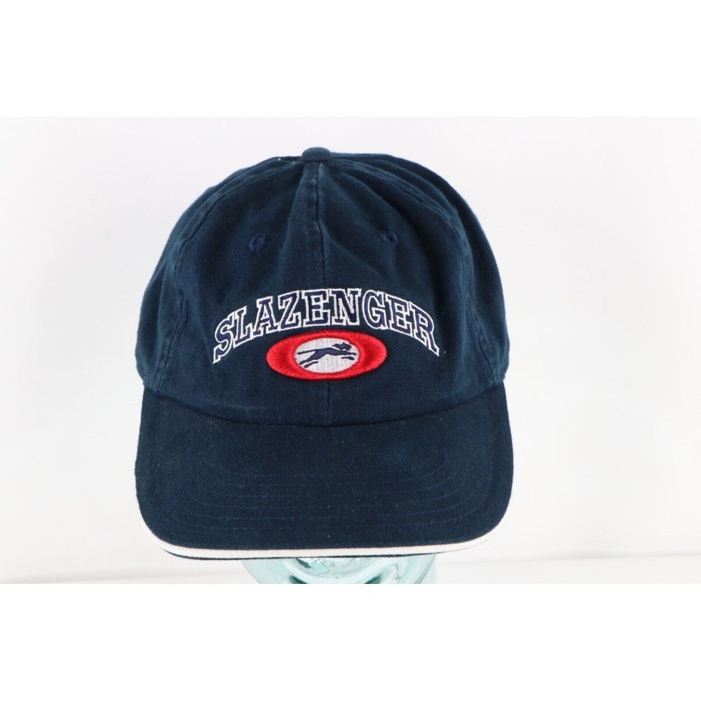 Vintage Faded Slazenger Golf Spell Out Adjustable Cotton Dad Hat Navy Blue